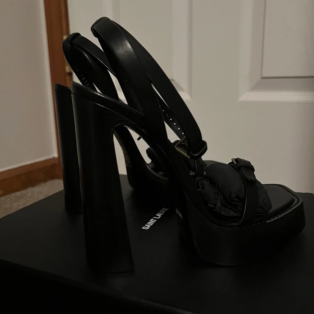 Saint Laurent Black Platform Sandals